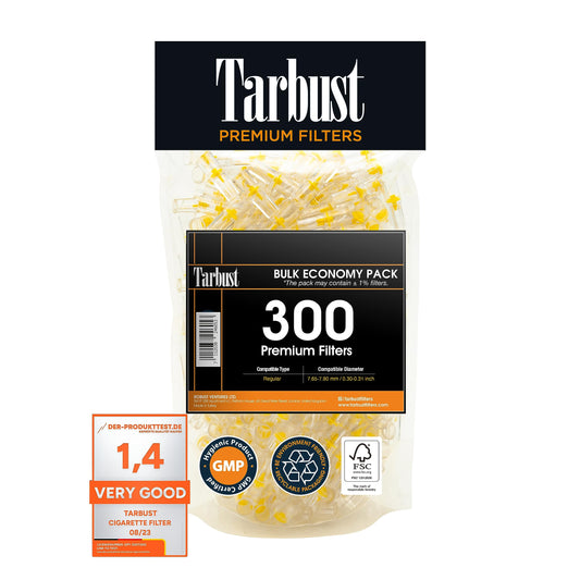 Tarbust 300 Cigarette Filters, Cigarette Filters That Removes Tar and Chemicals, Reusable Cigarette Filter Tips for Regular & King Size Cigarettes, Tar Bars for Cleaner Smoke