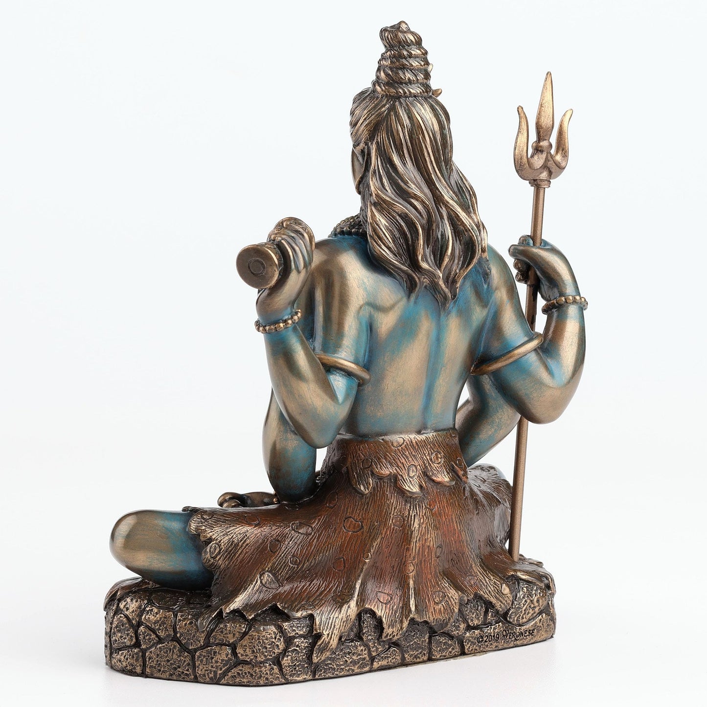 Veronese Design 6 1/4 Inch Lord Shiva in Lotus Pose Hindu God Destroyer of Evil Resin Statue Bronze Finish