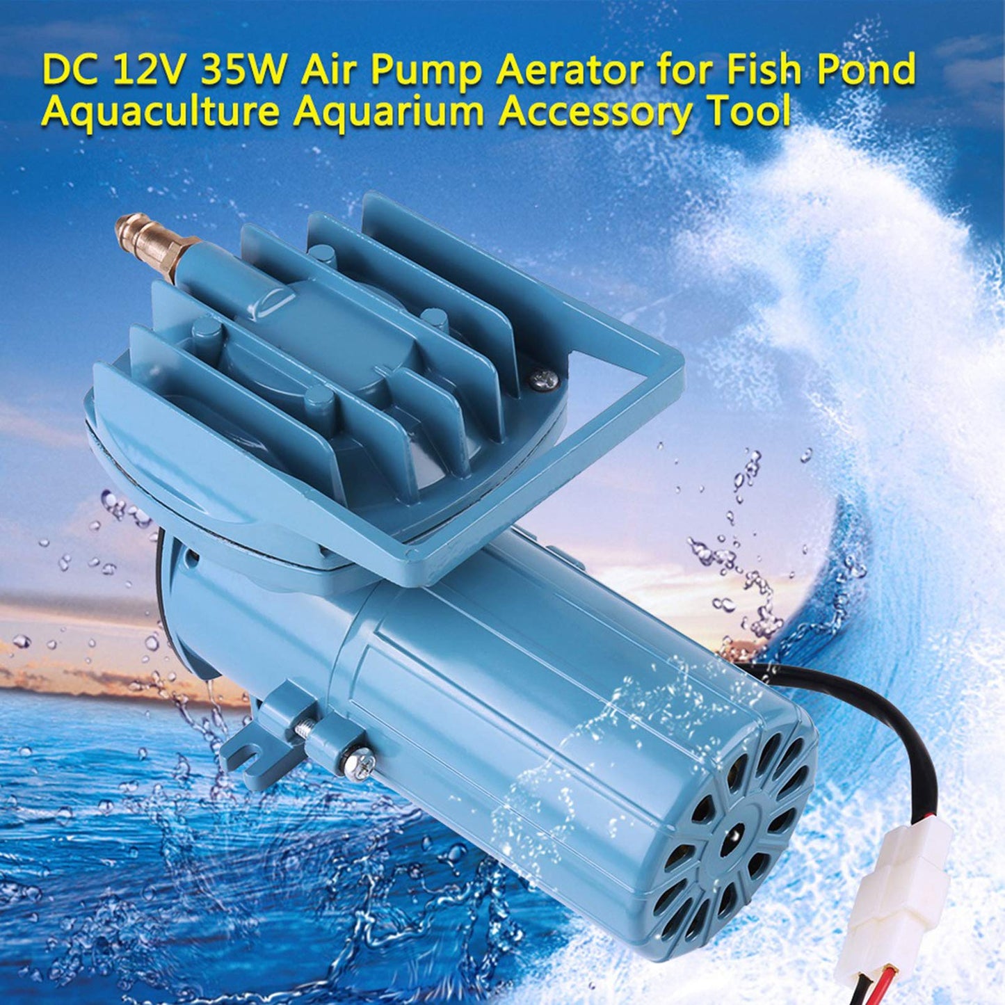 Fdit Air Pump Aerator for Fish Pond Aquaculture Aquarium Accessory Tool Oxygen Supplies DC 12V 35W