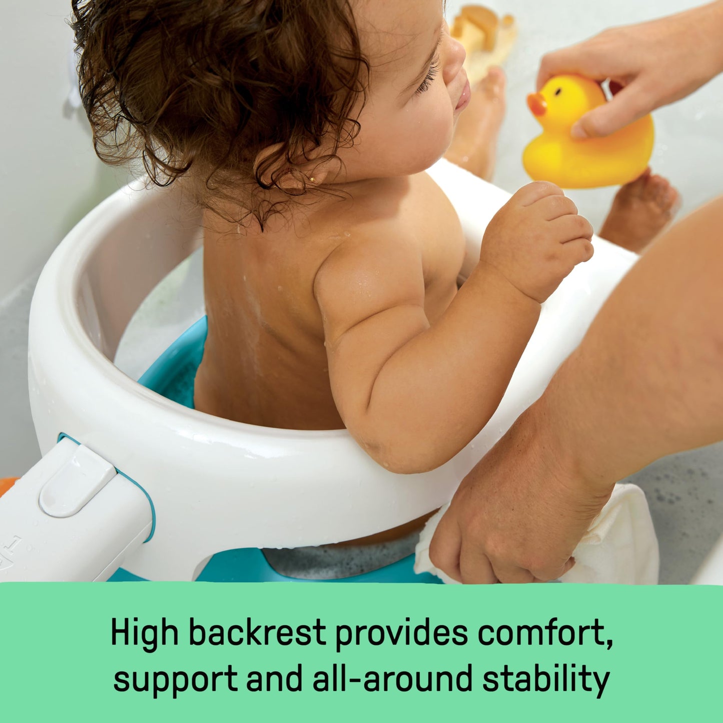 Summer My Bath Seat for Sit-Up Baby Bathing, Sure & Secure Suction Cups, ASTM Safety Tested & Approved, Backrest for Assisted Sitting, Easy Setup & Storage, Aqua
