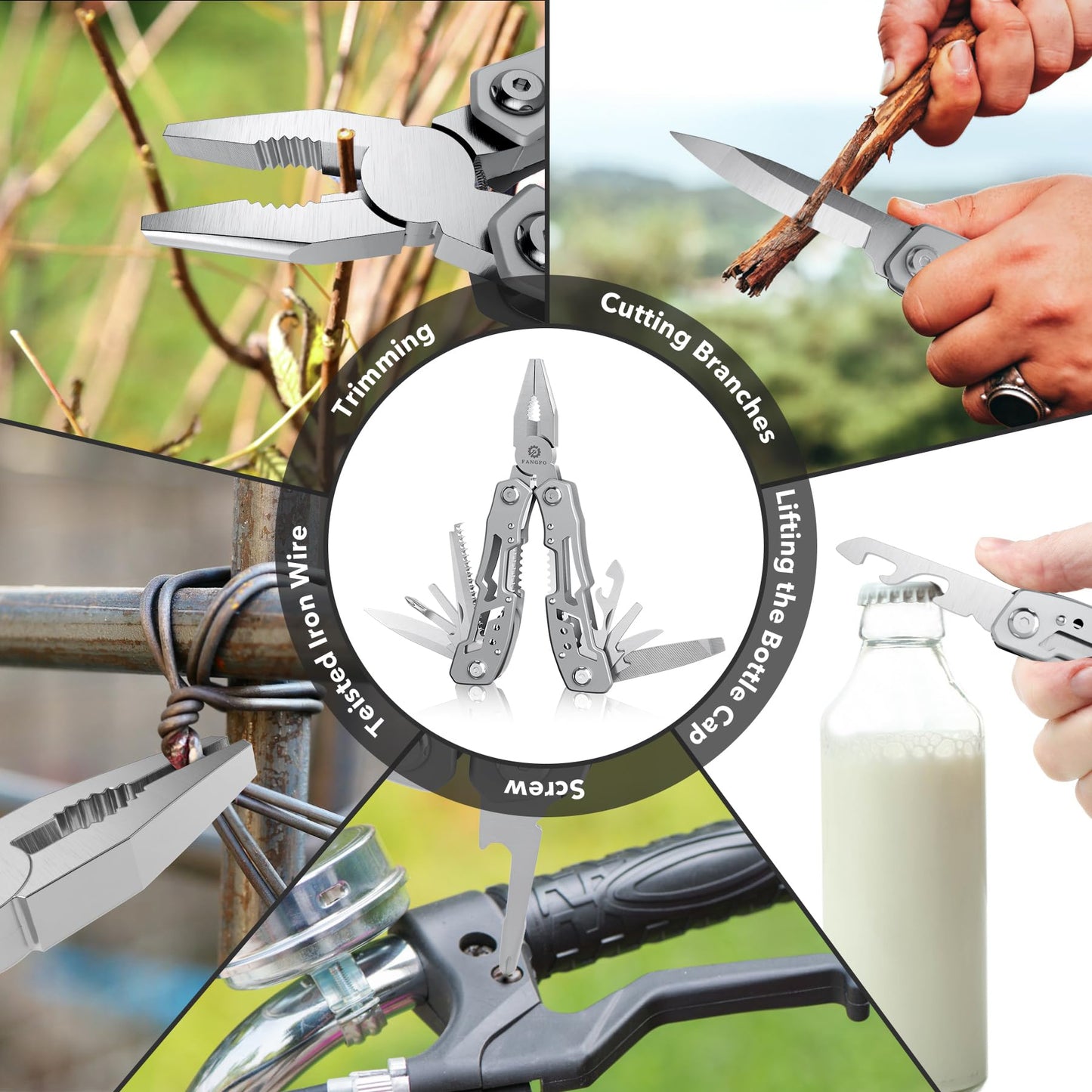 14-In-1 Multitool Pliers，Premium Portable Multi Tool ，with Safety Locking Professional Stainless Steel Multitool Pliers Pocket Knife,Apply to Survival