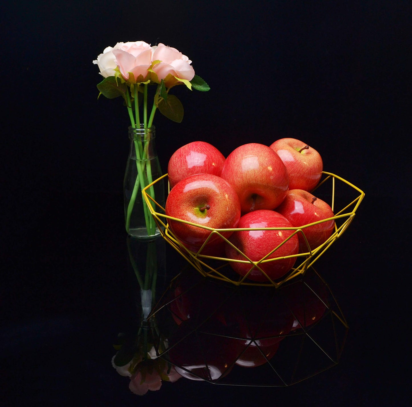 JEDFORE Fake Apples Artificial Red Apples Simulation Lifelike Fruit Set for Home House Kitchen Wedding Party Decoration Photography (8Pcs)