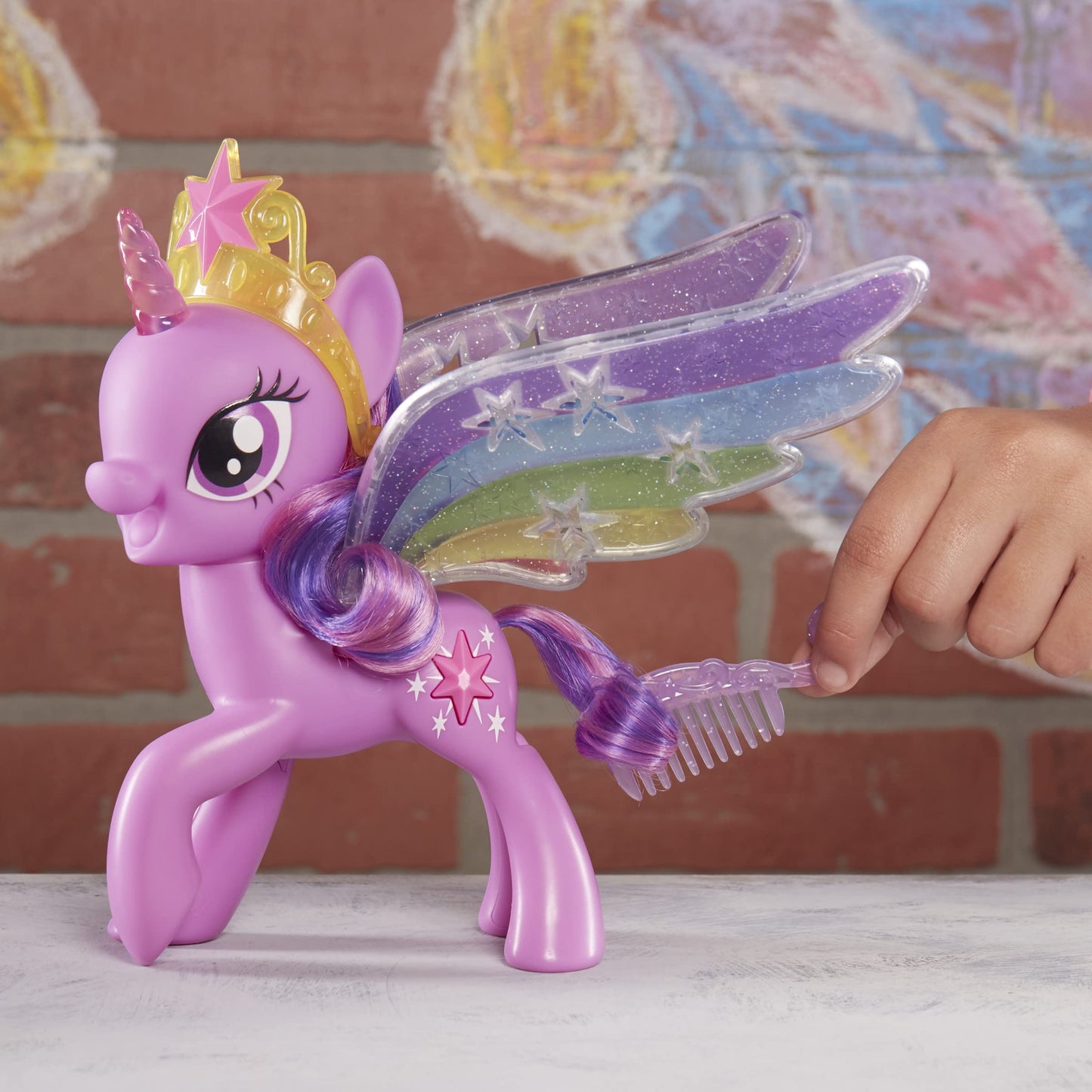 My Little Pony Toy Rainbow Wings Twilight Sparkle - Purple Pony Figure with Lights and Moving Wings, Kids Ages 3 Years Old and Up