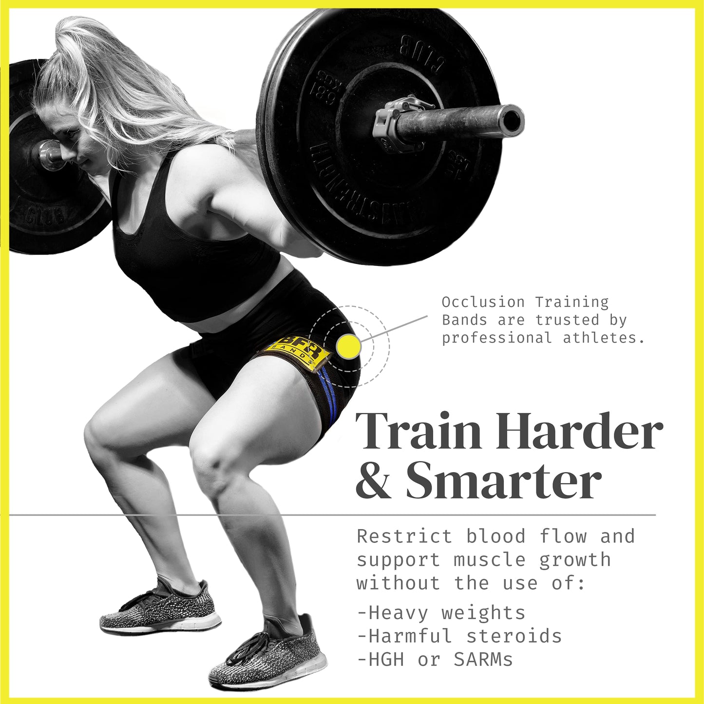 BFR BANDS Blood Flow Restriction Bands - 2 Pack for Legs, Booty & Glutes, 3-Inch Wide Straps - DoubleWrap Occlusion Bands for Gym & Weight Lifting to Increase Muscle Mass in Women & Men