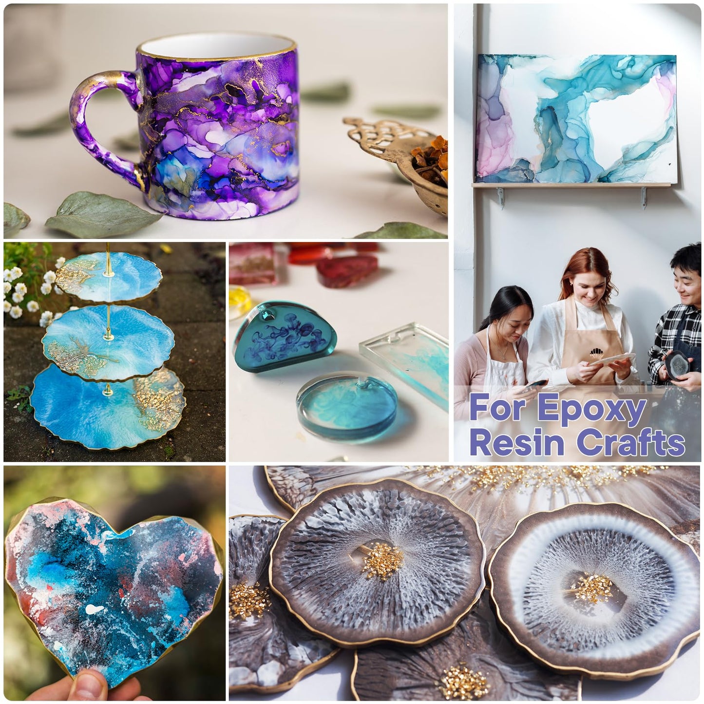 CHEAPART Alcohol Ink Set 24 Vibrant Colors Resin Dye High Concentrated Fast Drying Alcohol Based Epoxy Resin Pigment Resin Art Tumblers Coaster Acrylic Fluid Painting Crafts (24x10ml/0.35 fl oz)