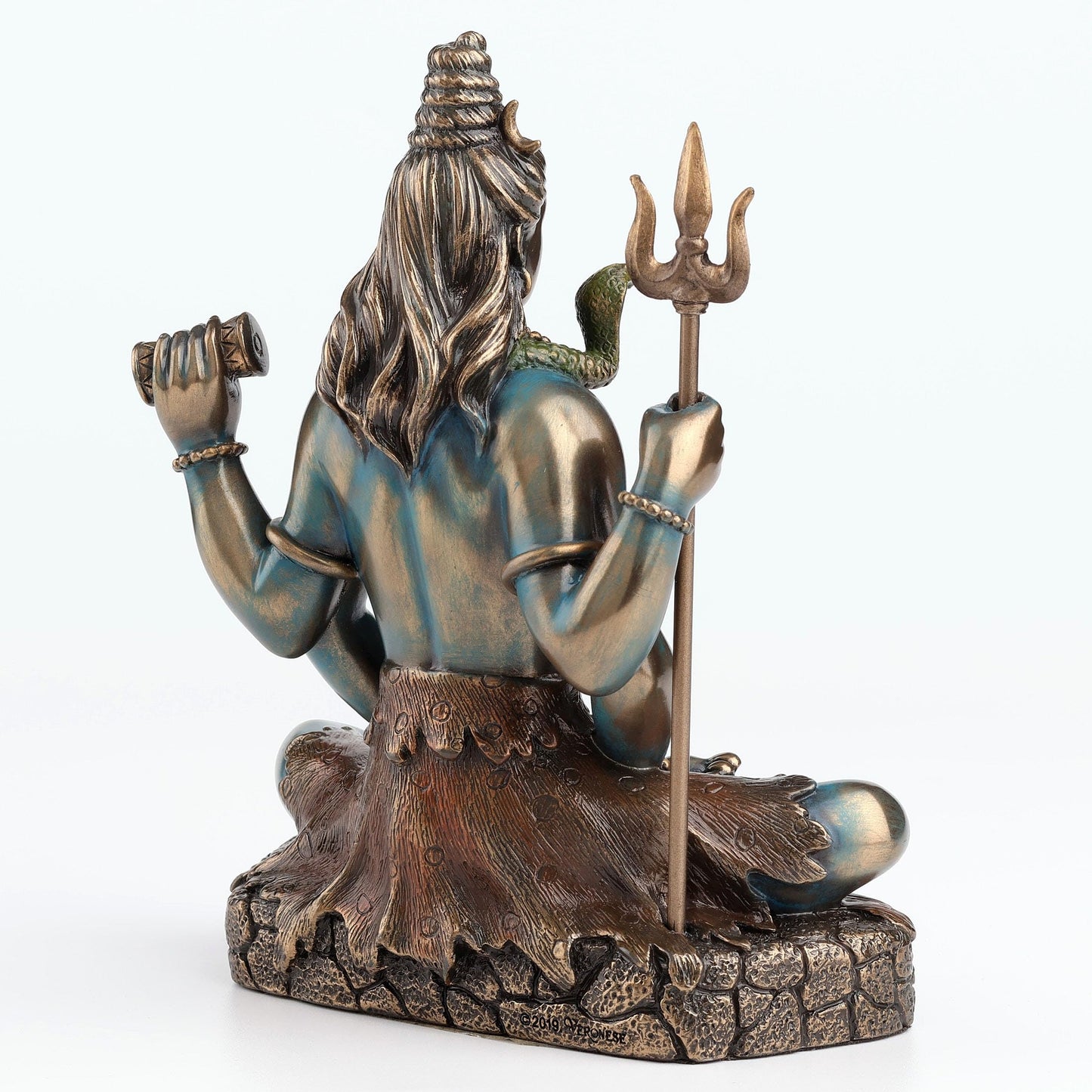 Veronese Design 6 1/4 Inch Lord Shiva in Lotus Pose Hindu God Destroyer of Evil Resin Statue Bronze Finish