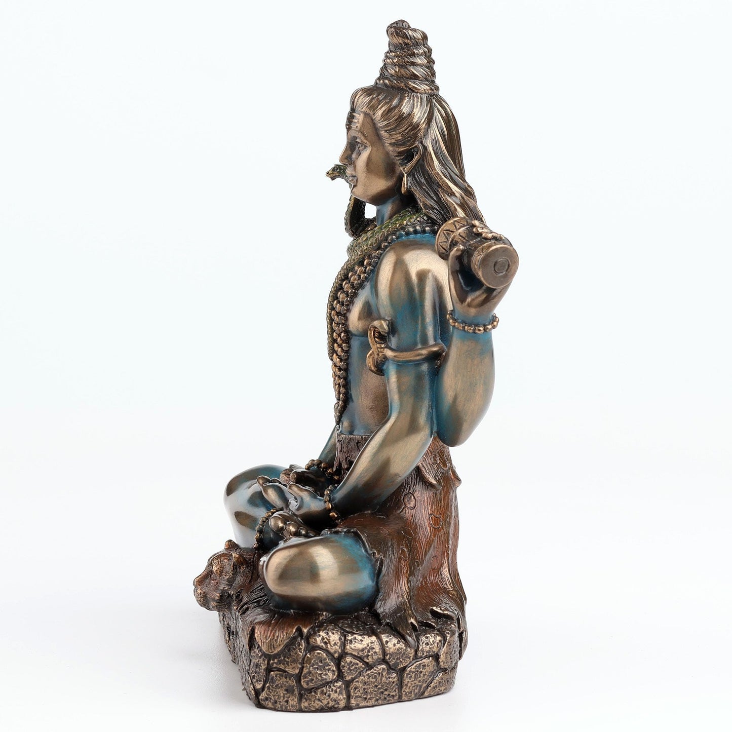 Veronese Design 6 1/4 Inch Lord Shiva in Lotus Pose Hindu God Destroyer of Evil Resin Statue Bronze Finish