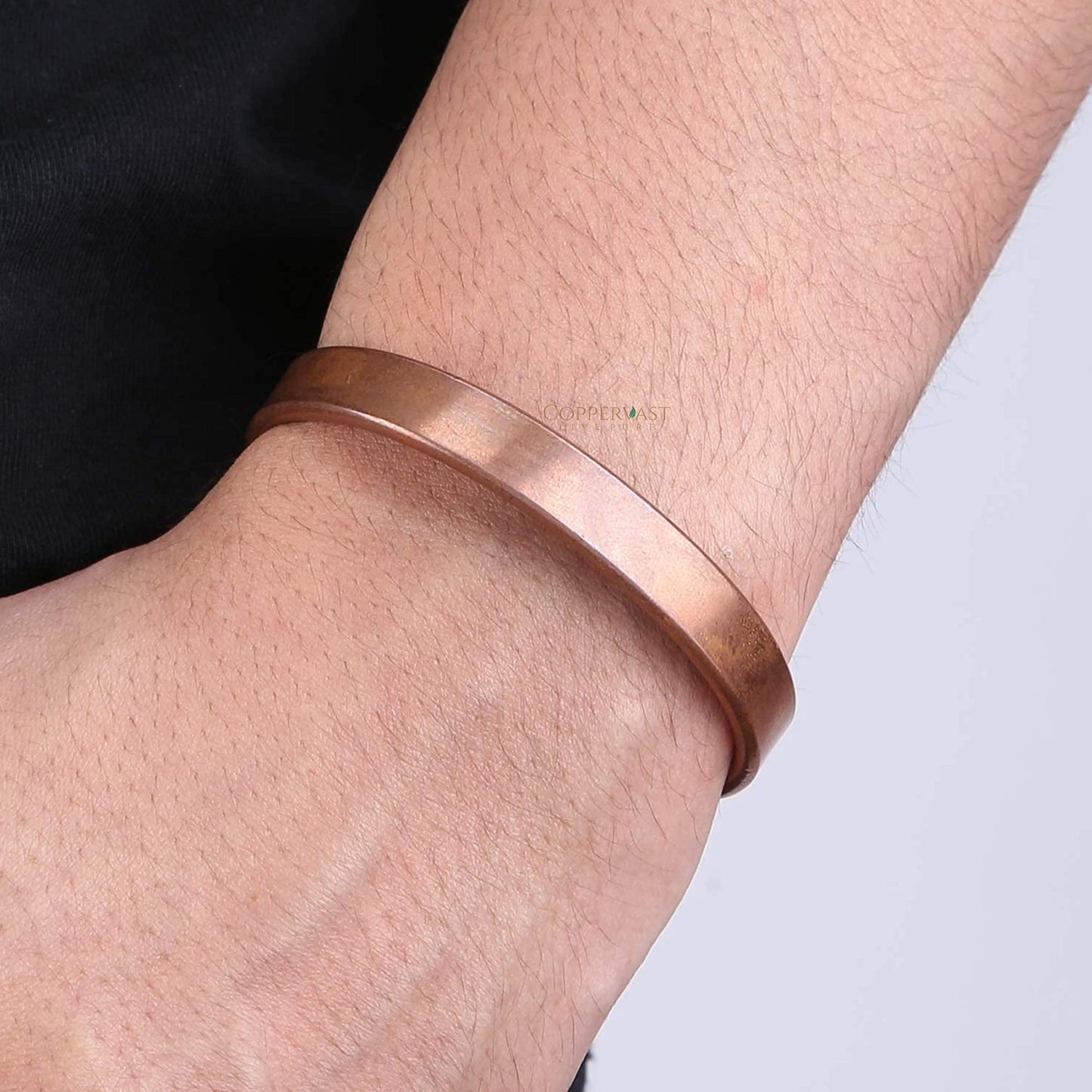 Copper Bracelets- for Men and Women| Set of 2 with Gift Box| Gift for Women & Men| Handmade 100% Copper (Plain and Inlay)