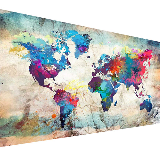YALKIN Diamond Painting Kits for Adults, DIY Large 5D Diamond Painting World Map (31.5 x 15.7 inch) Paint by Number with Gem Art Drill Diamond Painting Kits for for Home Wall Decor