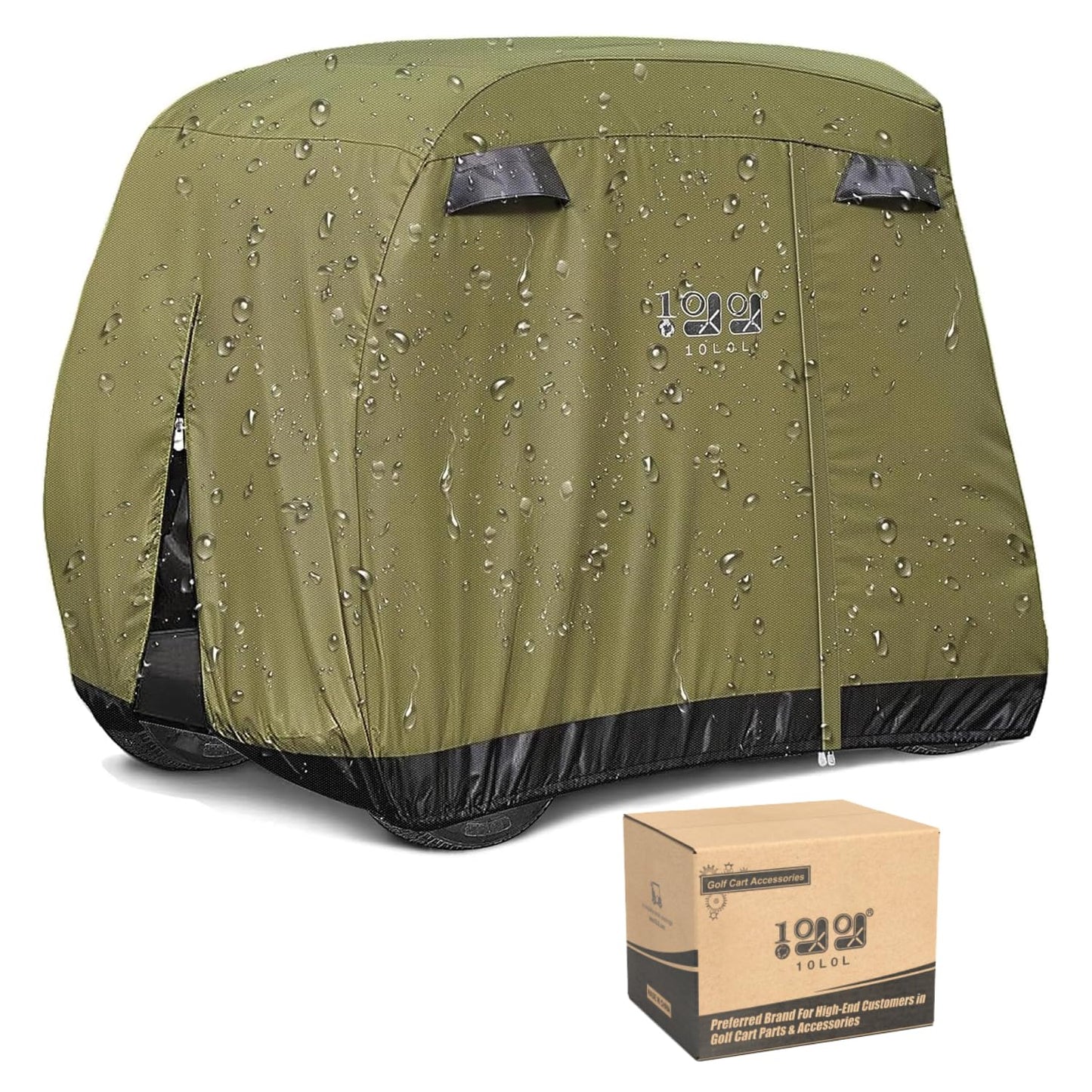 10L0L Golf Cart Covers,Waterproof Golf Cart Rain Covers 2 passenger Universal Fits for Yamaha ,Club Car, EZGO, 4 passenger Golf Cart Storage Cover