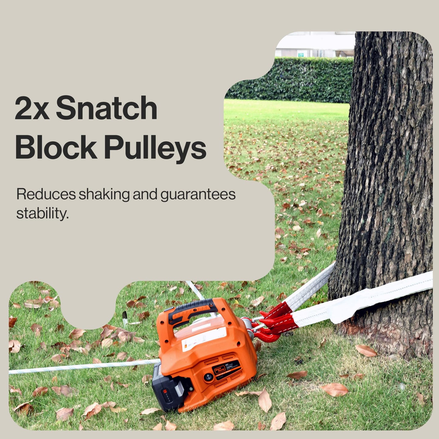 SuperHandy Electric Towing Capstan Winch Hoist Portable Cordless Brushless Motor Li-Ion Battery Powered 1000-2000 1/2-1 Ton Max Pulling Force for Forestry Hunting Off Road (100 Ft Rope Included)