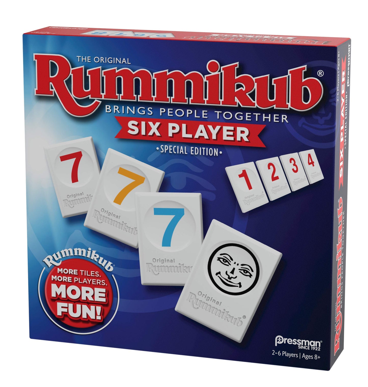 Rummikub Six Player Edition - The Classic Rummy Tile Game - More Tiles and More Players for More Fun! by Pressman , Blue