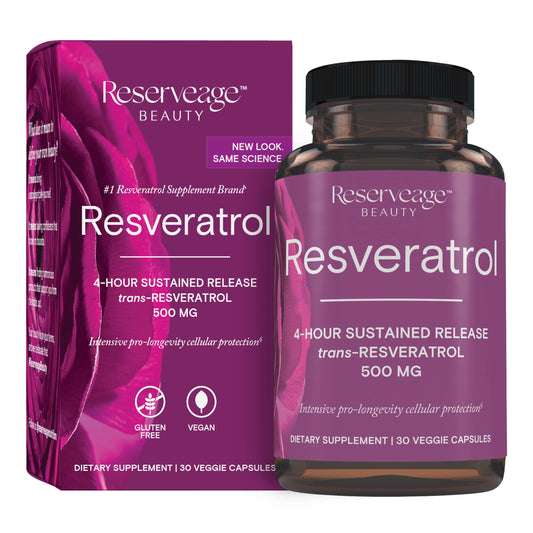 Reserveage Nutrition - Reserveage Beauty, Resveratrol 500 mg, Antioxidant Supplement for Heart and Cellular Health, Supports Healthy Aging and Immune System, Paleo, Keto, 30 Capsules