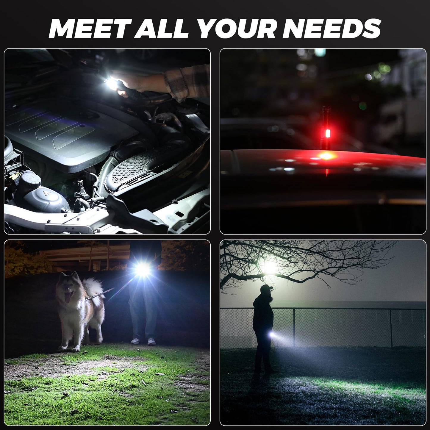 SKNSL Rechargeable Led Flashlights High Lumens: 1000000 Lumen Super Bright Flashlight, 7 Modes with COB Work Light, IPX6 Waterproof, Powerful Handheld Flash Light for Home, Camping, Hiking