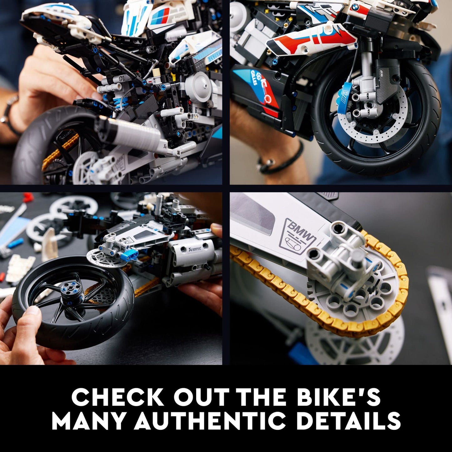 Kit de modelo de motocicleta LEGO Technic BMW M 1000 RR 42130 para adultos, juego de motocicleta para construir y exhibir con características auténticas, idea de regalo de motocicleta
