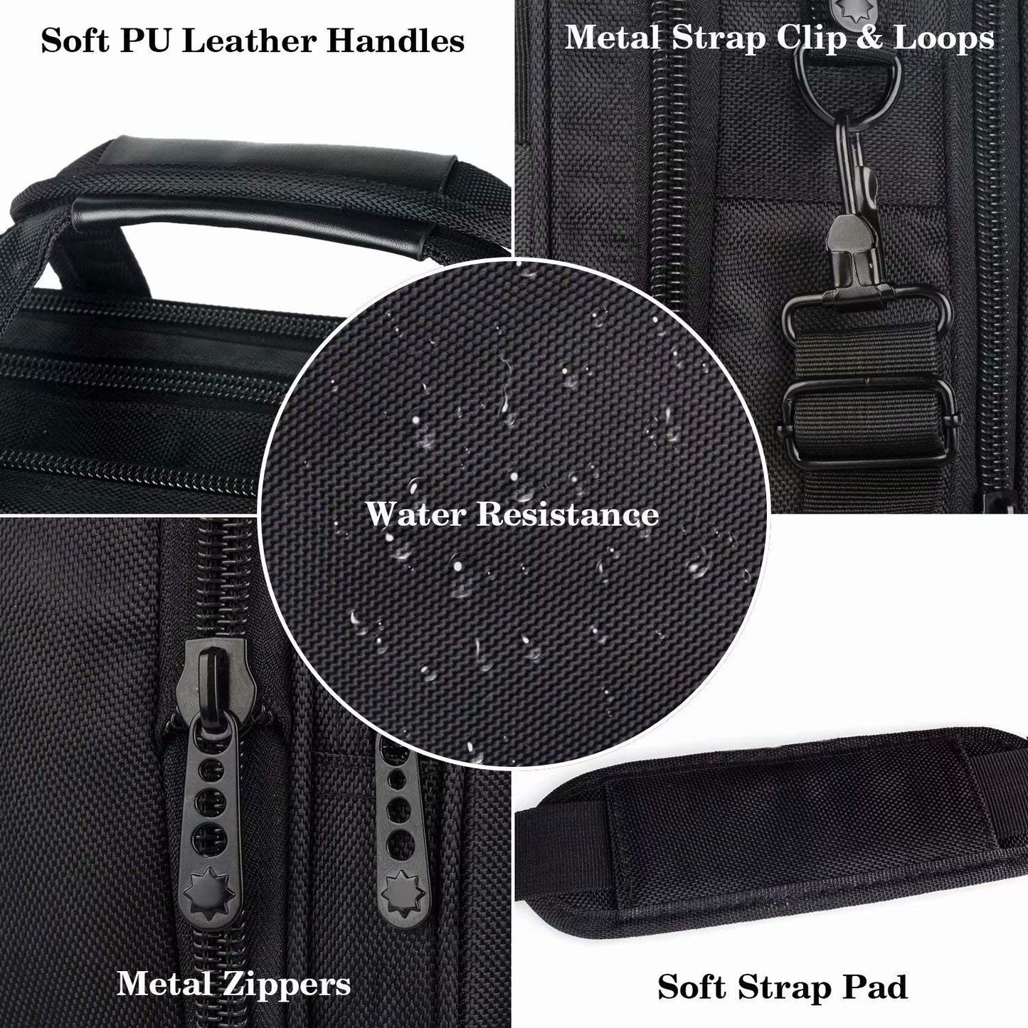 Ytonet Laptop Bag, Expandable Laptop Briefcases for Men Fits 17.3 Inch Laptop Case Computer Bags, Water Resistant Multi Compartments Mens Laptop Work Bag with Luggage Strap for Bussiness Travel, Black