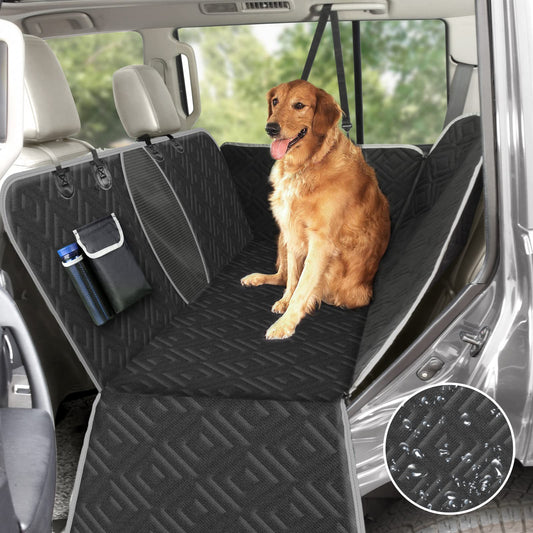 F-color Dog Car Seat Cover - Dog Seat Cover for Back Seat - Waterproof Nonslip Dog Hammock for Car Comfort Enhancing Pet Seat Cover with Side Flap for Cars Trucks and SUVs