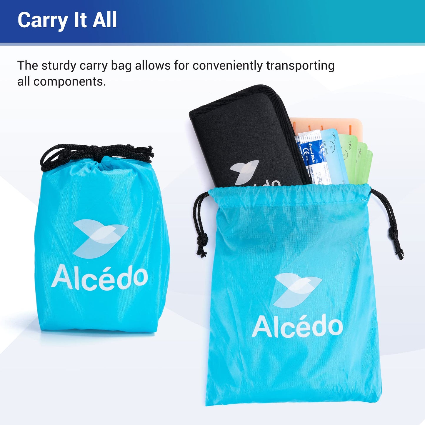 Alcedo Suture Practice Kit for Medical Students | Complete Kit (32 Pieces) Include Durable Large Suturing Pad with Pre-Cut Wounds, Tools Kit, and Suture Threads | Perfect for Practice, Demonstration