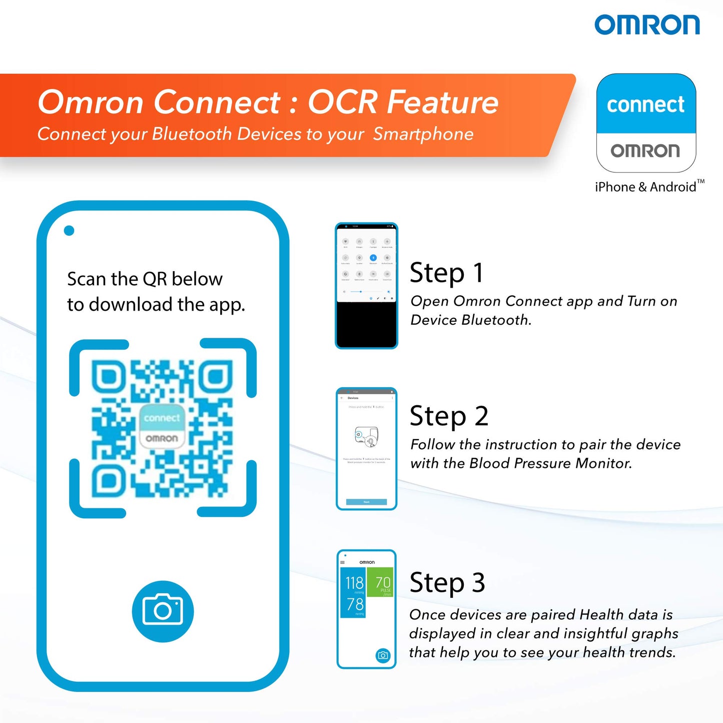 Omron Hem 6232T Wrist Blood Pressure Monitor (Black) Battery Powered
