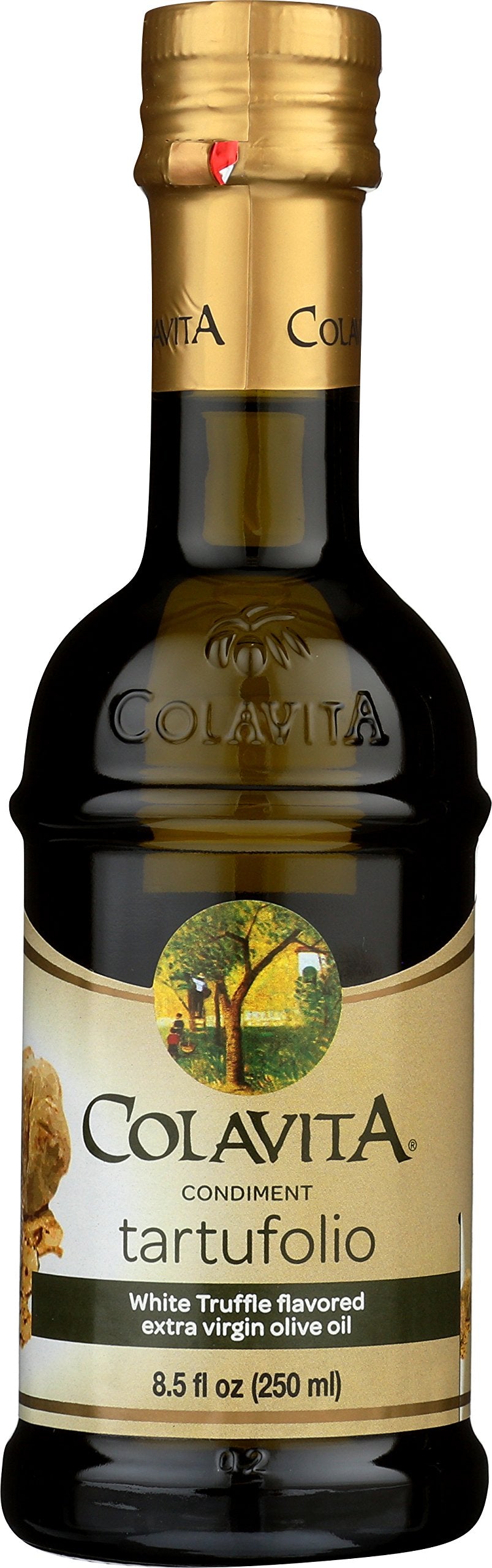 Colavita Flavored EVOO - Tartufolio Condiment, White Truffle Flavored Extra Virgin Olive Oil, 8.5oz Glass Bottle