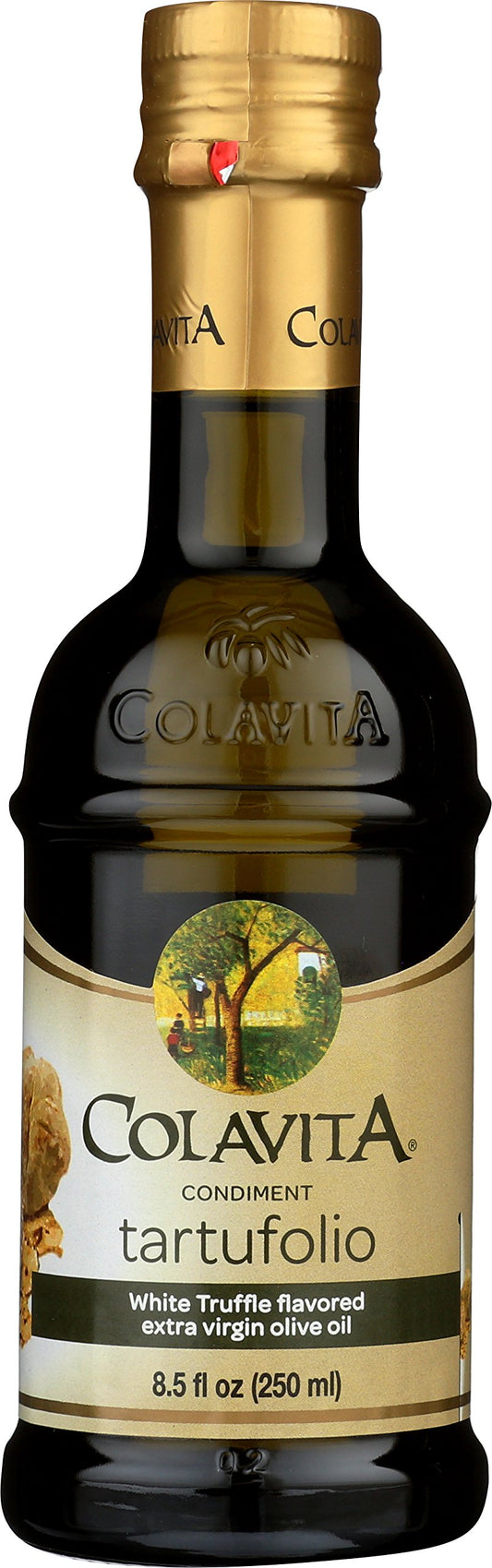 Colavita Flavored EVOO - Tartufolio Condiment, White Truffle Flavored Extra Virgin Olive Oil, 8.5oz Glass Bottle