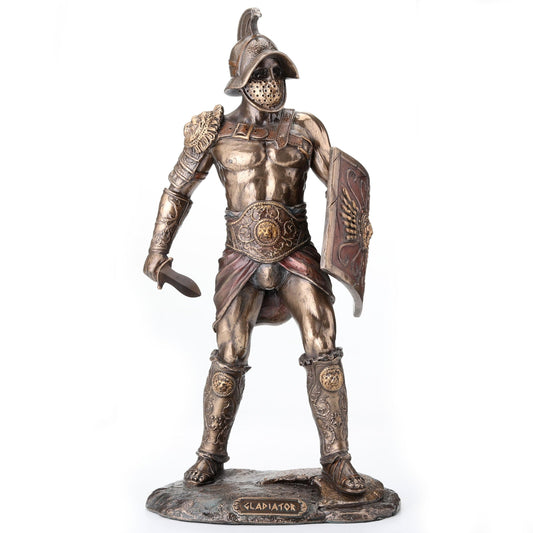 Veronese Design 10 1/4" Tall Spartacus Roman Gladiator Wielding Sword and Shield Statue Cold Cast Resin Antique Bronze Finish Sculpture