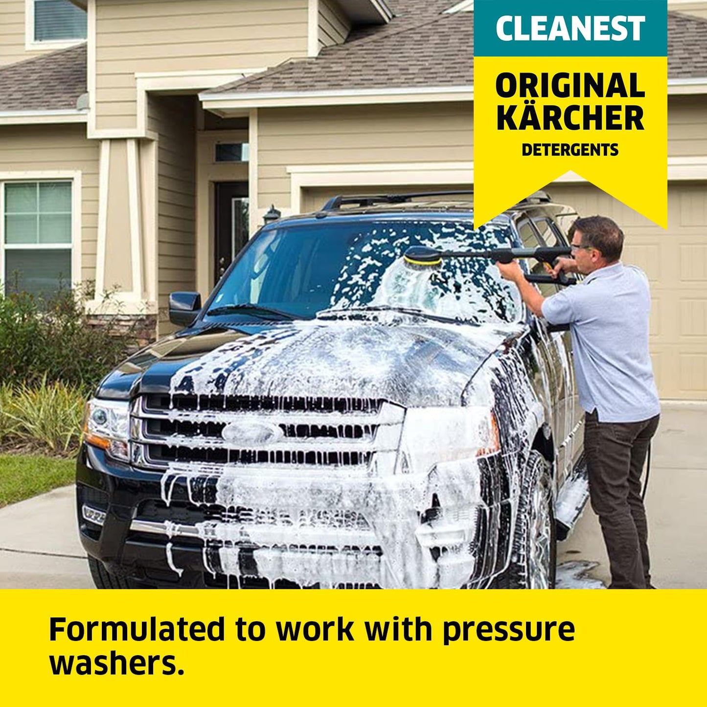 Kärcher 1 Gallon Pressure Washer Vehicle Detergent and Wax - Power Washer Soap for Cars, Bikes, Trucks, Boats and More