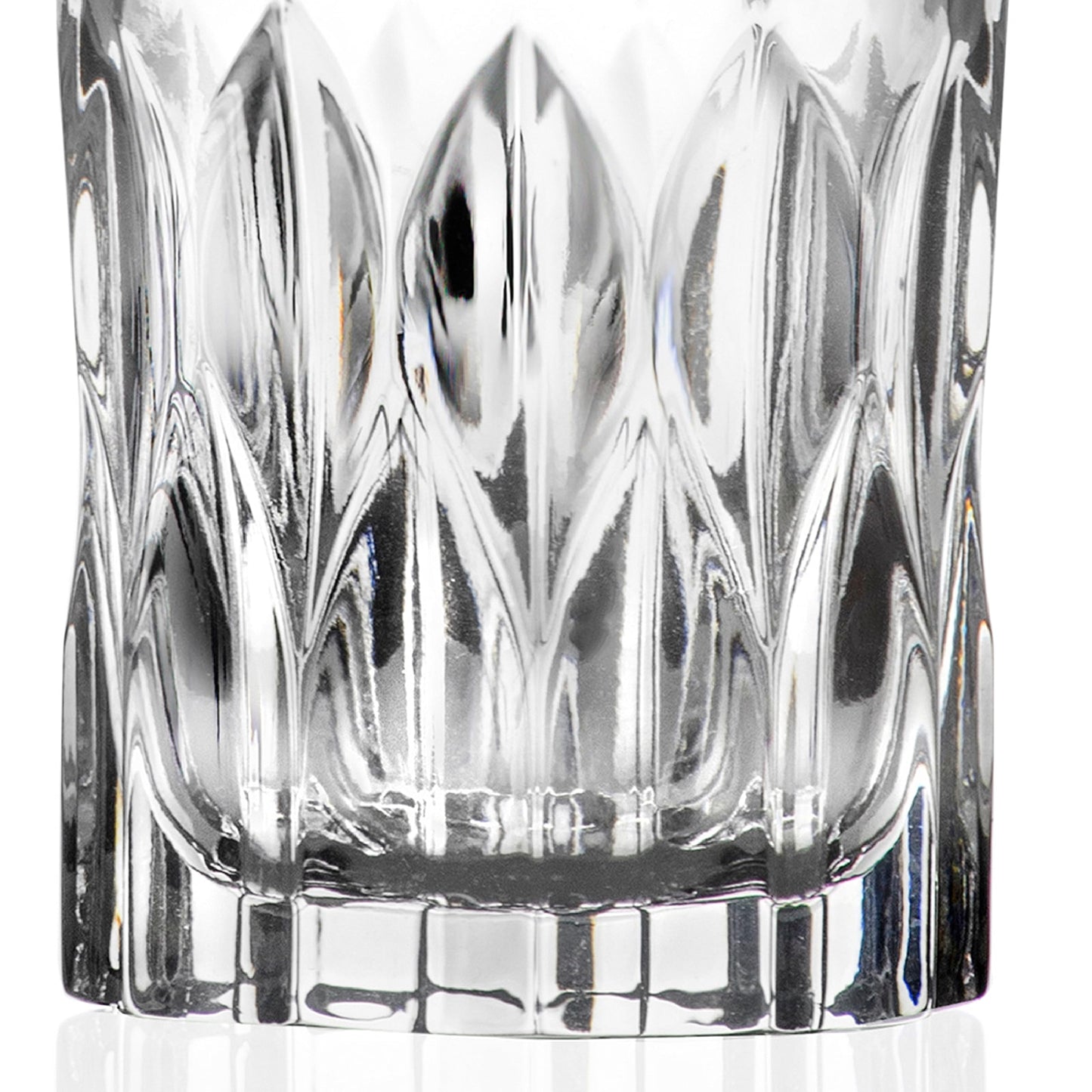 RCR Crystal 6 Piece Marilyn Whisky Glasses Set - Modern Cut Glass Cocktail Tumblers - 337ml
