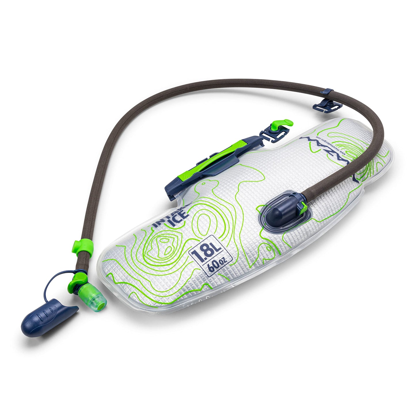 Mazama Intake ICE 1.8L Lumbar Insulated Water Hydration Reservoir - Keeps Liquids Cold for up to 4 Hours - with GYZR Bite Valve - Water Bladder for Hiking and Outdoor Adventures