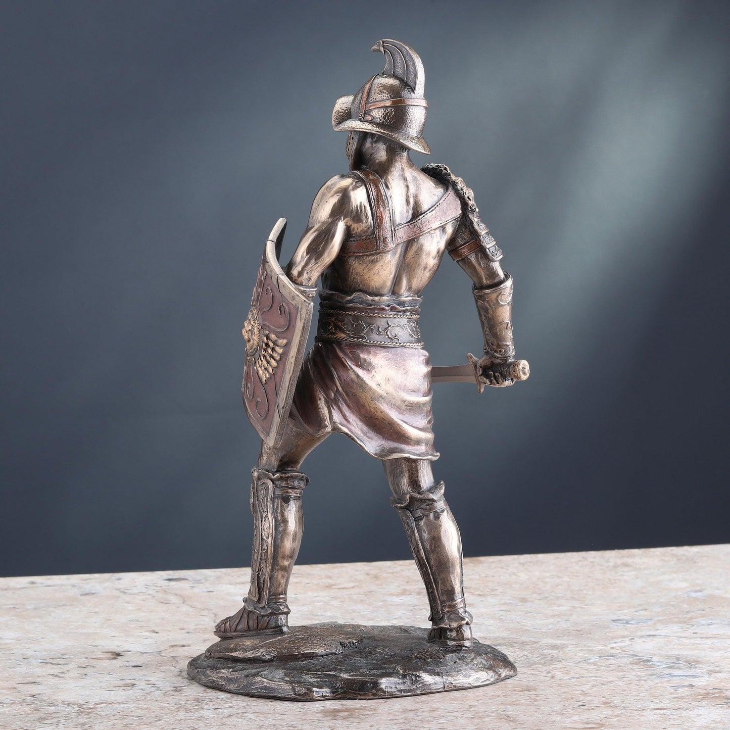 Veronese Design 10 1/4" Tall Spartacus Roman Gladiator Wielding Sword and Shield Statue Cold Cast Resin Antique Bronze Finish Sculpture