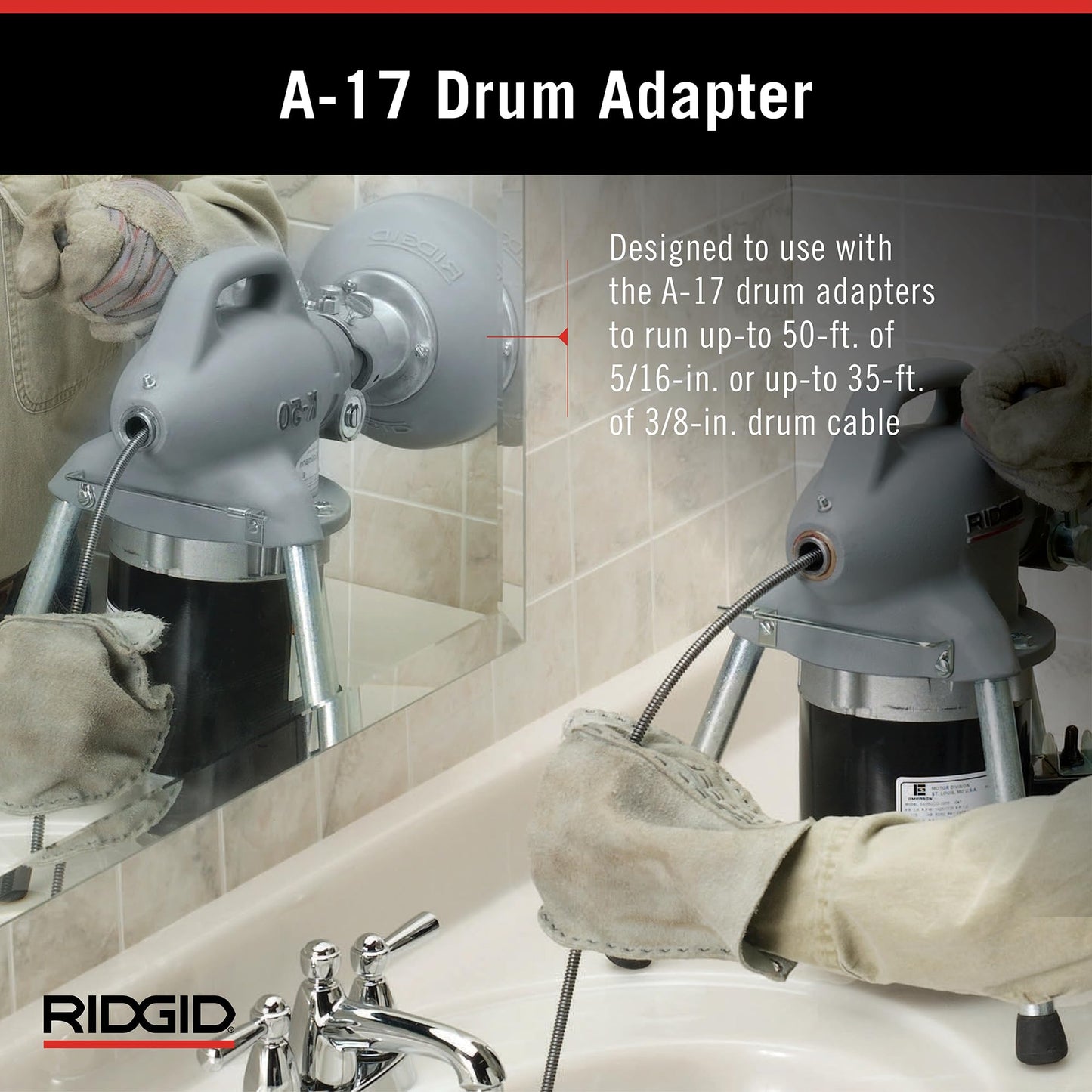 RIDGID 58920 Model K-50 Sectional Drain Cleaning Machine with 1/6 Horsepower Motor