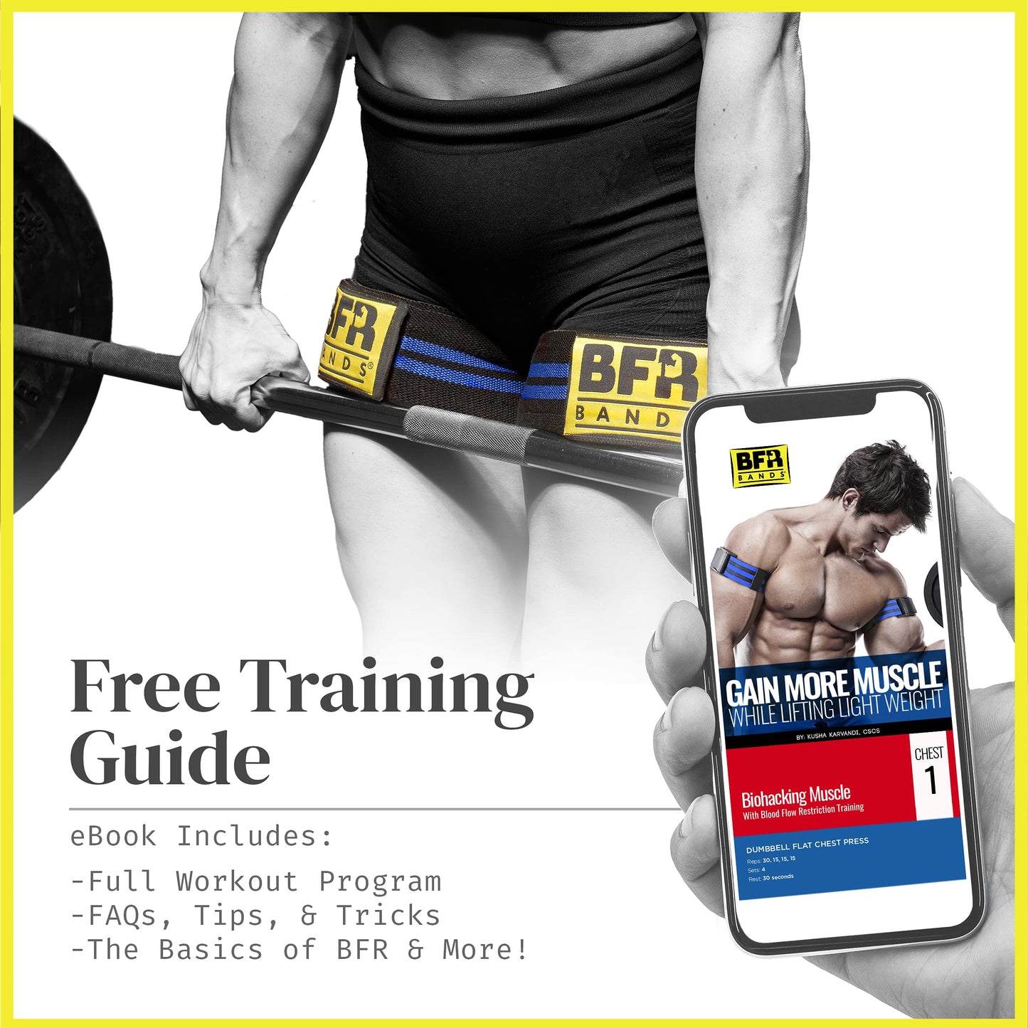 BFR BANDS Blood Flow Restriction Bands - 2 Pack for Legs, Booty & Glutes, 3-Inch Wide Straps - DoubleWrap Occlusion Bands for Gym & Weight Lifting to Increase Muscle Mass in Women & Men