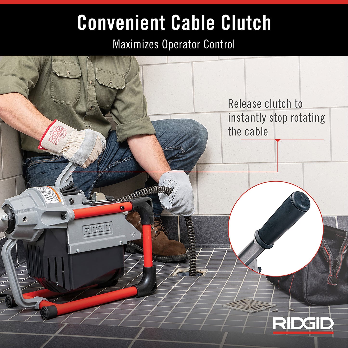RIDGID 66497 K-60SP-SE Sectional Machine, Sectional Sewer Machine with A-61 Auger Tool Kit and A-62 Drain Cable Kit, Drain Cleaner Machine