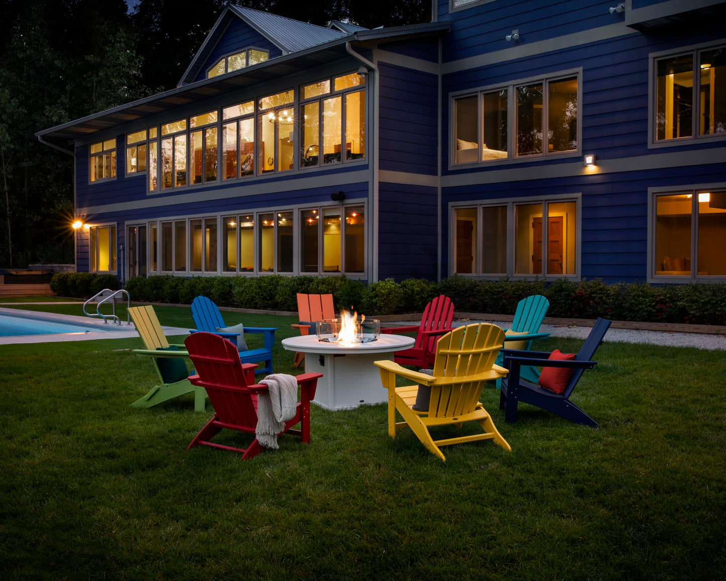 POLYWOOD AD5030SR Classic Folding Adirondack Chair, 38.5" H x31.25 W x 33.5" D, Sunset Red