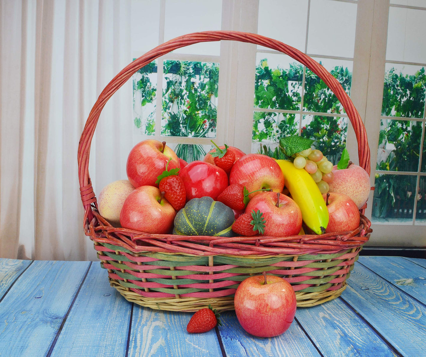 JEDFORE Fake Apples Artificial Red Apples Simulation Lifelike Fruit Set for Home House Kitchen Wedding Party Decoration Photography (8Pcs)