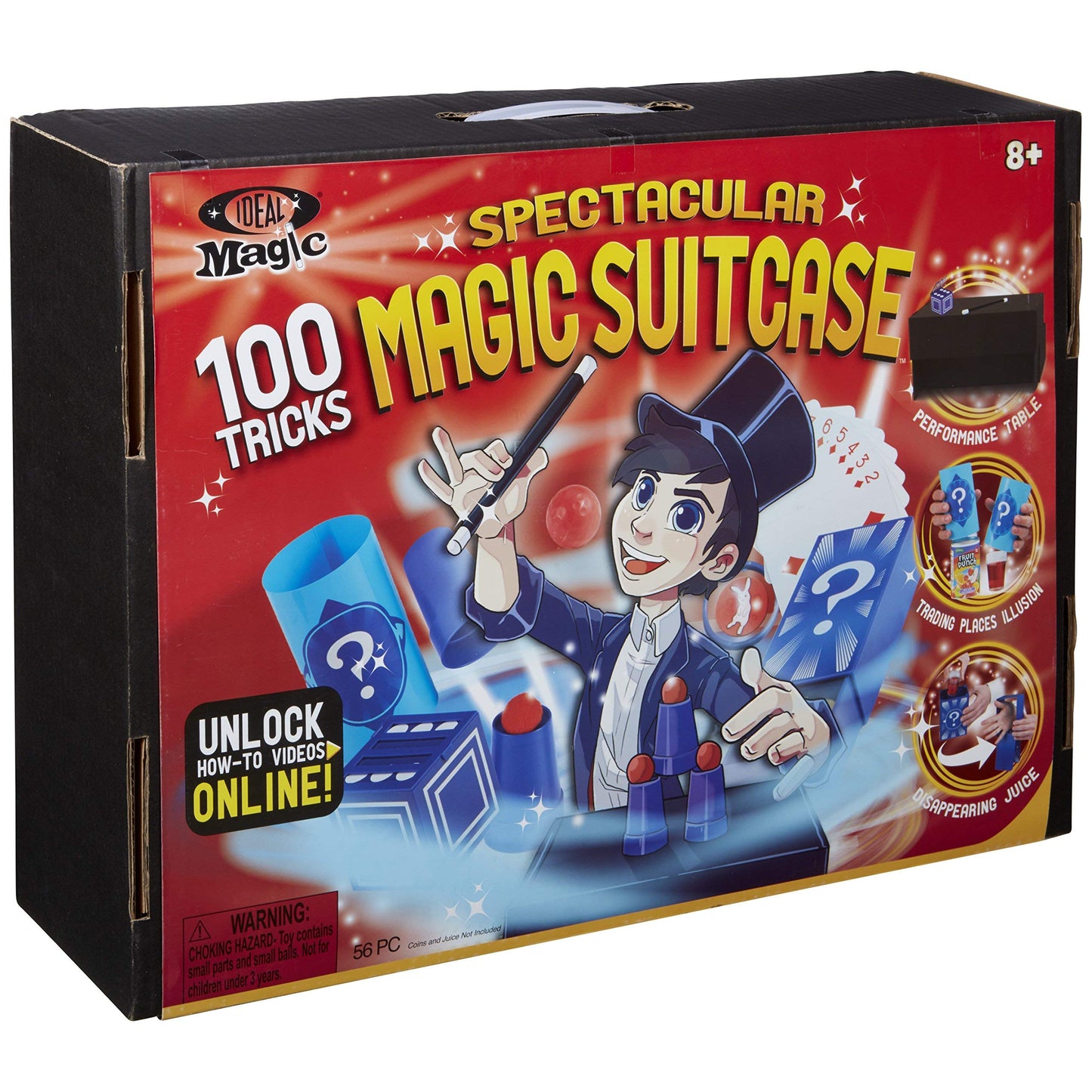Ideal Magic Spectacular Magic Suitcase, Easy Way to Learn Magic Tricks with Props, Perfect for Beginner Magicians, Over 100 Tricks, For Ages 8 and up