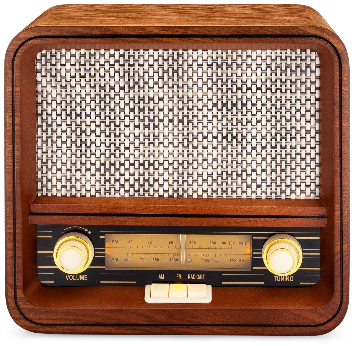 ClearClick Classic Vintage Retro Style AM/FM Radio with Bluetooth & Aux-in - Handmade Wooden Exterior